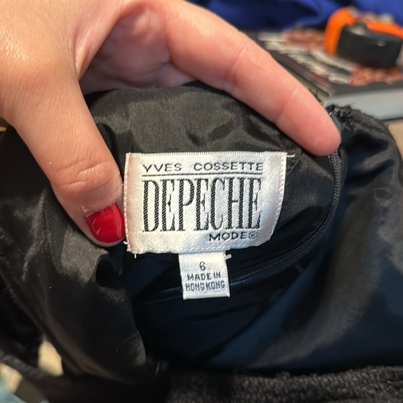 Yves Cossette Depeche Mode Wool Blend Textured Button Shift Dress size 8 - Picture 12 of 14